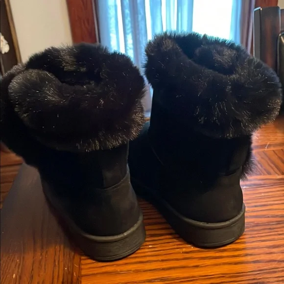 SO Black Winter Rain Boots with Fur Trim - Picture 5 of 5